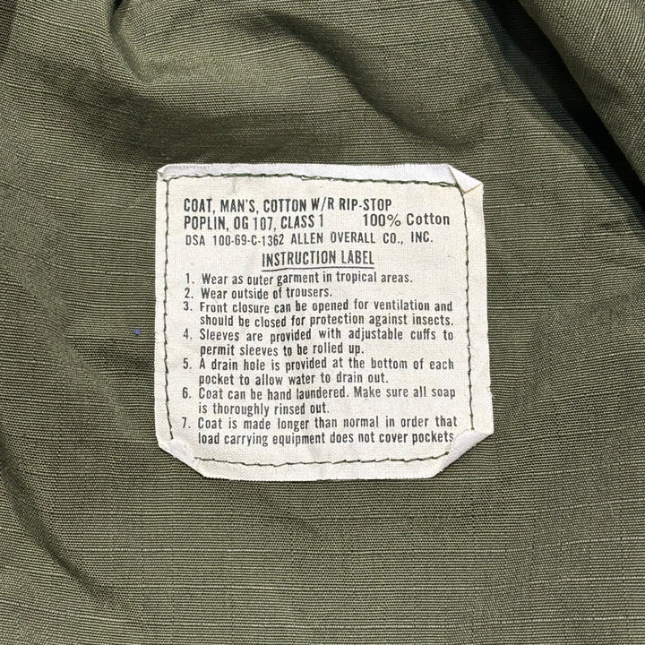 Used clothing Made in USA 60's U.S.ARMY/US Army/Jungle Fatigue Jacket/4th/Ripstop fabric/Size X-Large - Regular
