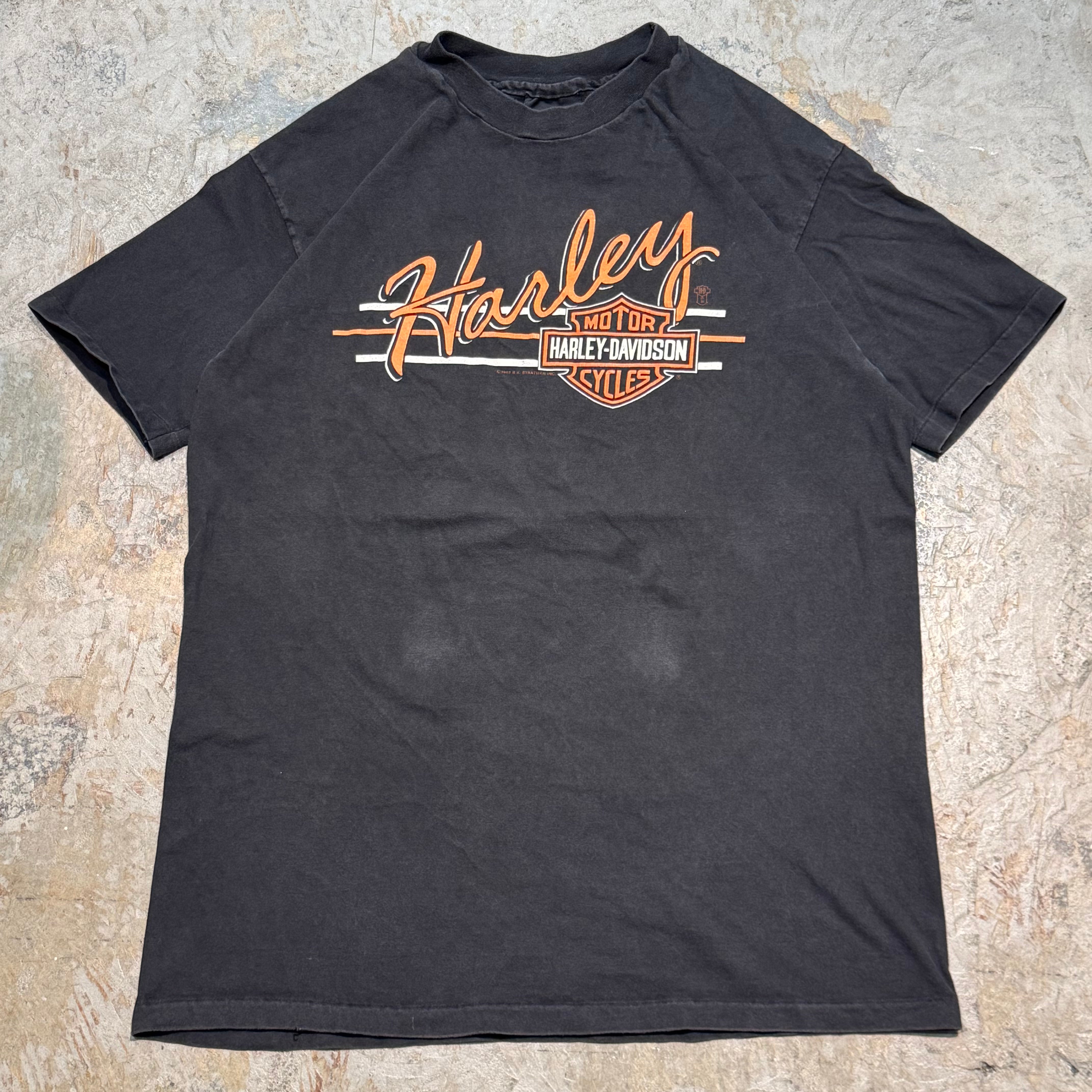 古着ハーレーダビッドソン（Harley-Davidson）黒サイズL 47 古着 Harley-Davidson/ハーレーダビッドソン/ プリントTシャツ/ サイズ