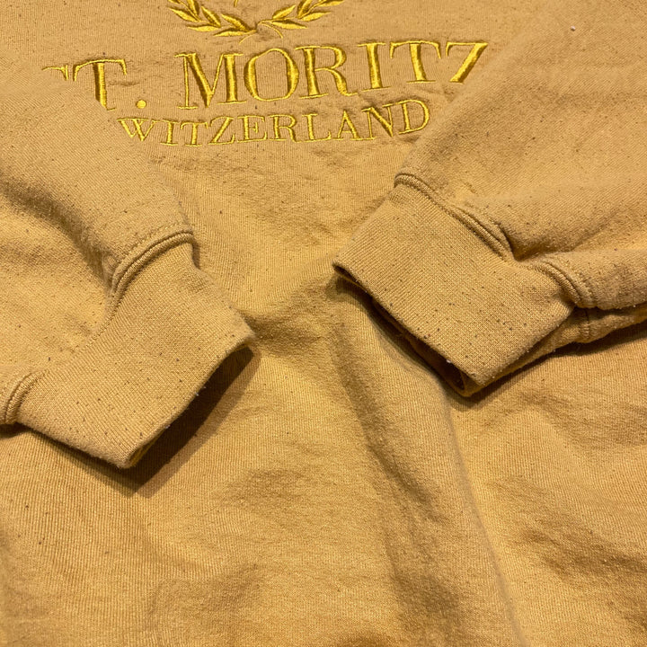 #4122 古着 Unknow/Crew Neck Print Sweat/クルーネックプリントスウェット/ST.MORITZ SWITZERLAND/サイズXL相当