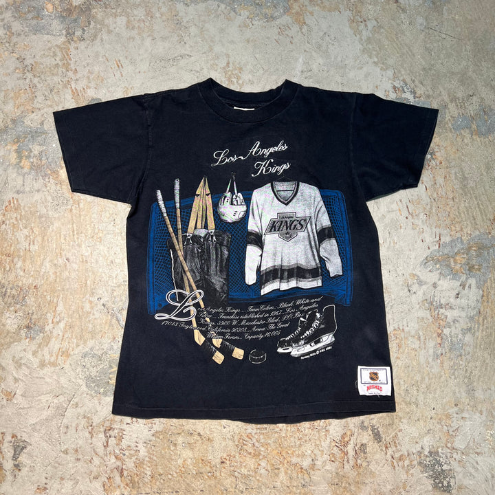 古着 USA製 91's NHL/ ロサンゼルス・キングス / アイスホッケー / ヴィンテージ シングルステッチ プリントTシャツ/サイズM