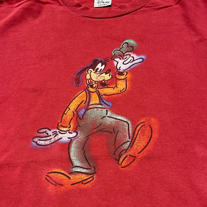 #4285 THE Disney STORE/short sleeve t-shirt Tee/シングルステッチ/半袖Tシャツ/90's/グーフィー/サイズ2XL