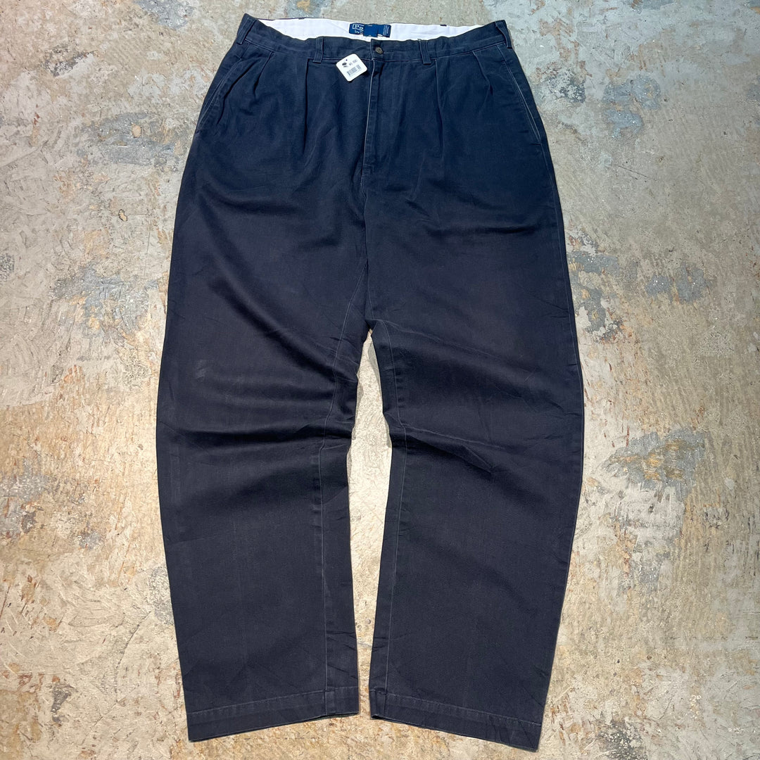 중고 의류 90 년대 ~ Ralph Lauren / Two-Tuck Chino 바지 / 실제 크기 37 x 33