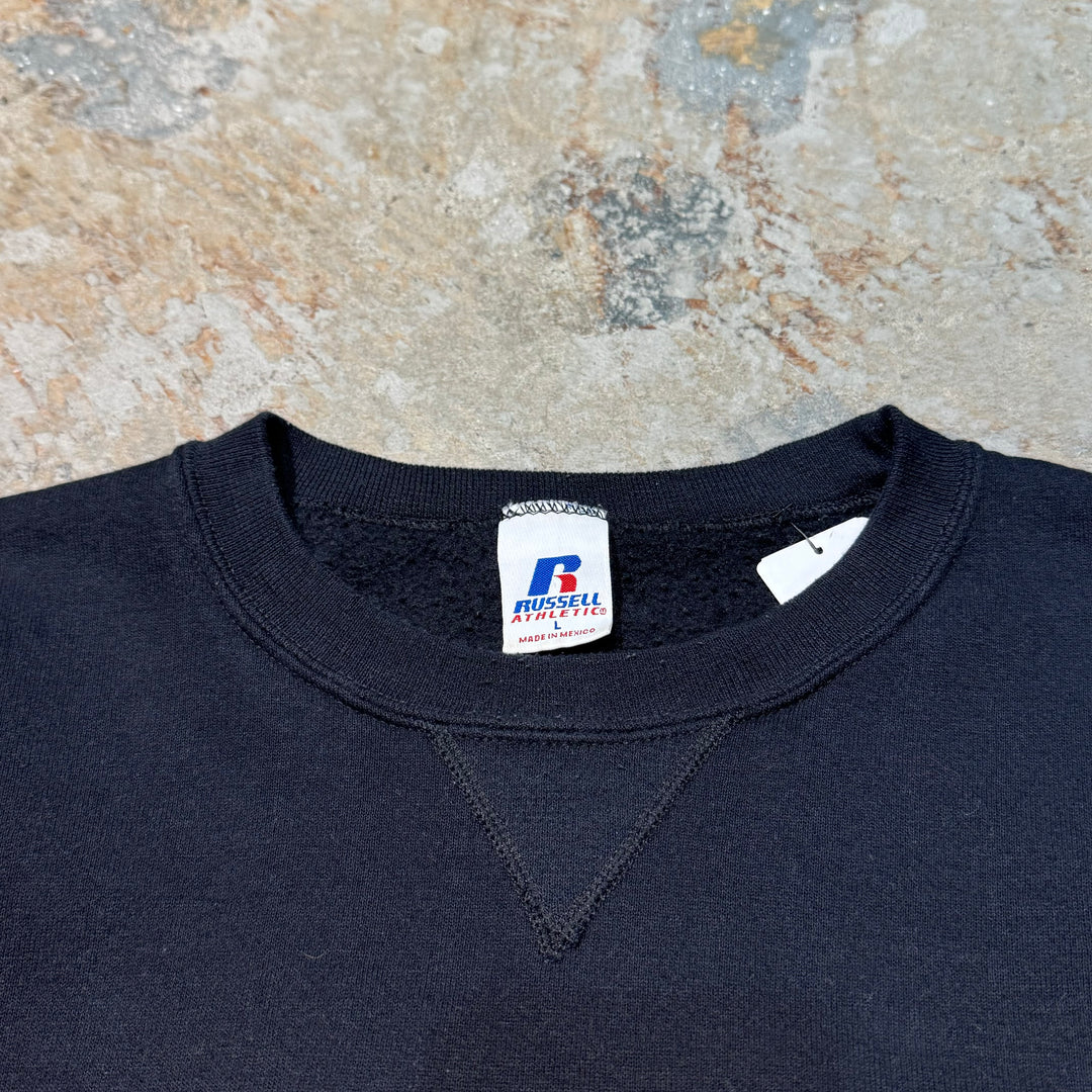 Used clothing 90's~ RUSSELL ATHLETIC/ Russell Athletic/Crew neck blank sweatshirt/ Plain/ Size L