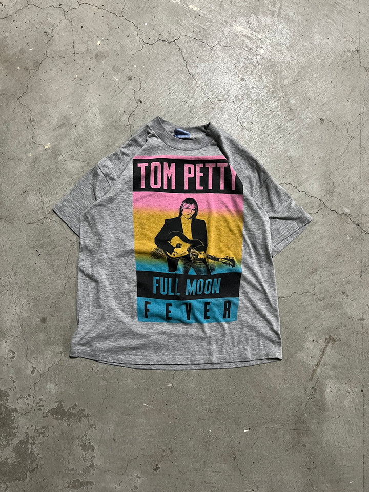 #MA60 古着 USA製 89's トム・ペティ/フルムーンフィーバー/ハートブレイカーズ/ライブツアー/ヴィンテージ シングルステッチ プリント Tシャツ/サイズL