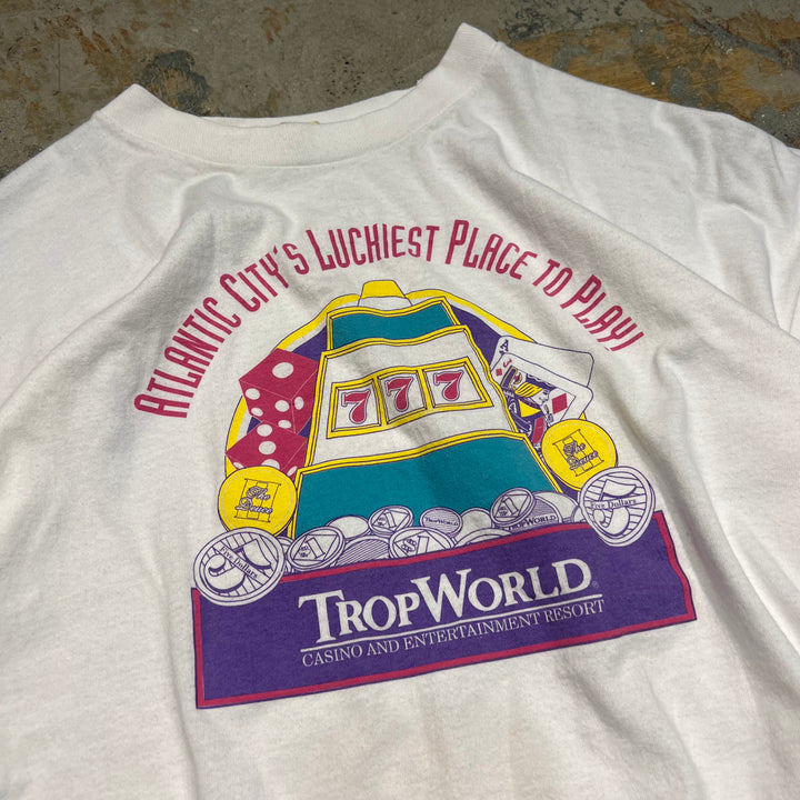 #4810 古着 80's~ スクリーンスターズ/トロピカーナ・カジノ&リゾート・アトランティックシティ/企業系/ヴィンテージ シングルステッチ Tシャツ/サイズXL