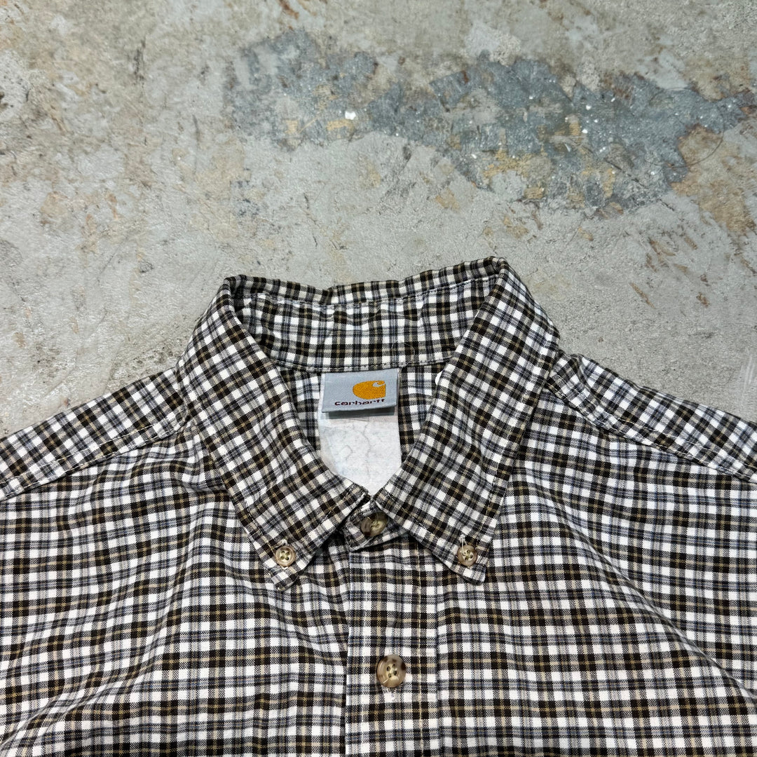 Used clothing carhartt/Carhartt/Button-down short sleeve shirt/Checked pattern/Size XXL