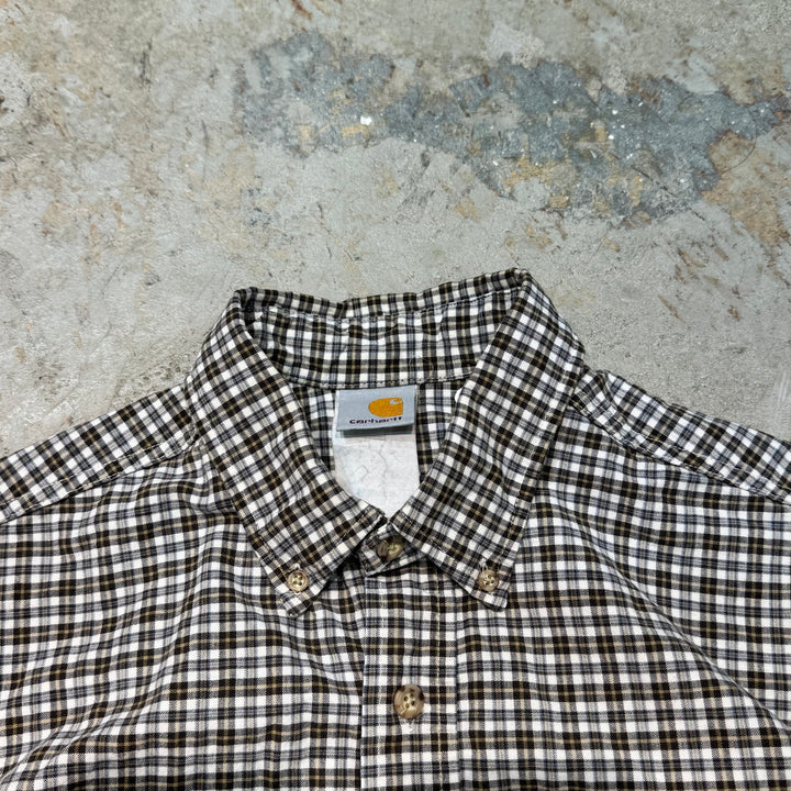Used clothing carhartt/Carhartt/Button-down short sleeve shirt/Checked pattern/Size XXL