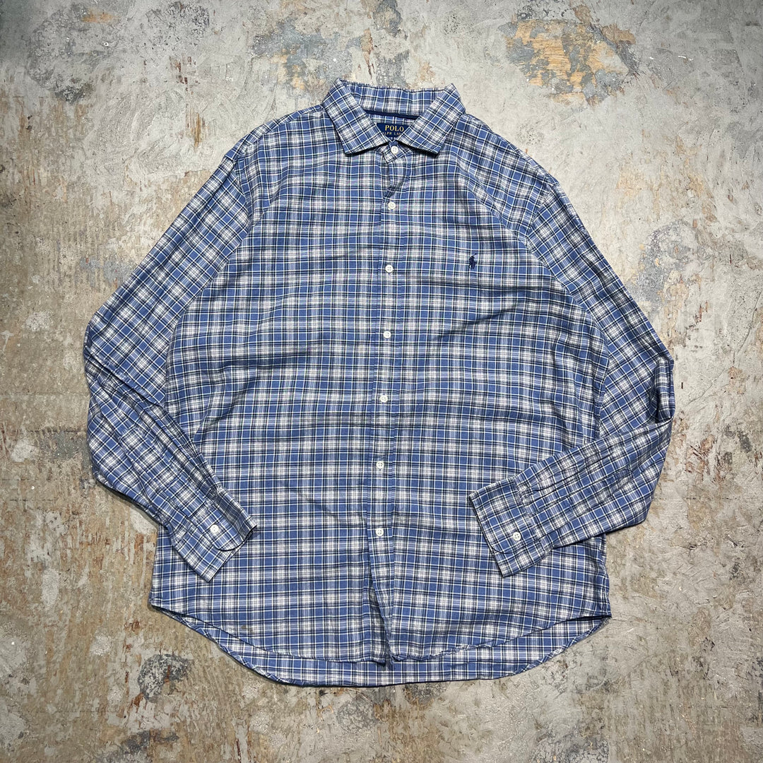 #4403Used Clothing Ralph Lauren/Long Sleeve Shirt/Long Sleeve Shirt/Clock Pattern/CLASSIC FIT/Classic Fit/Size XL