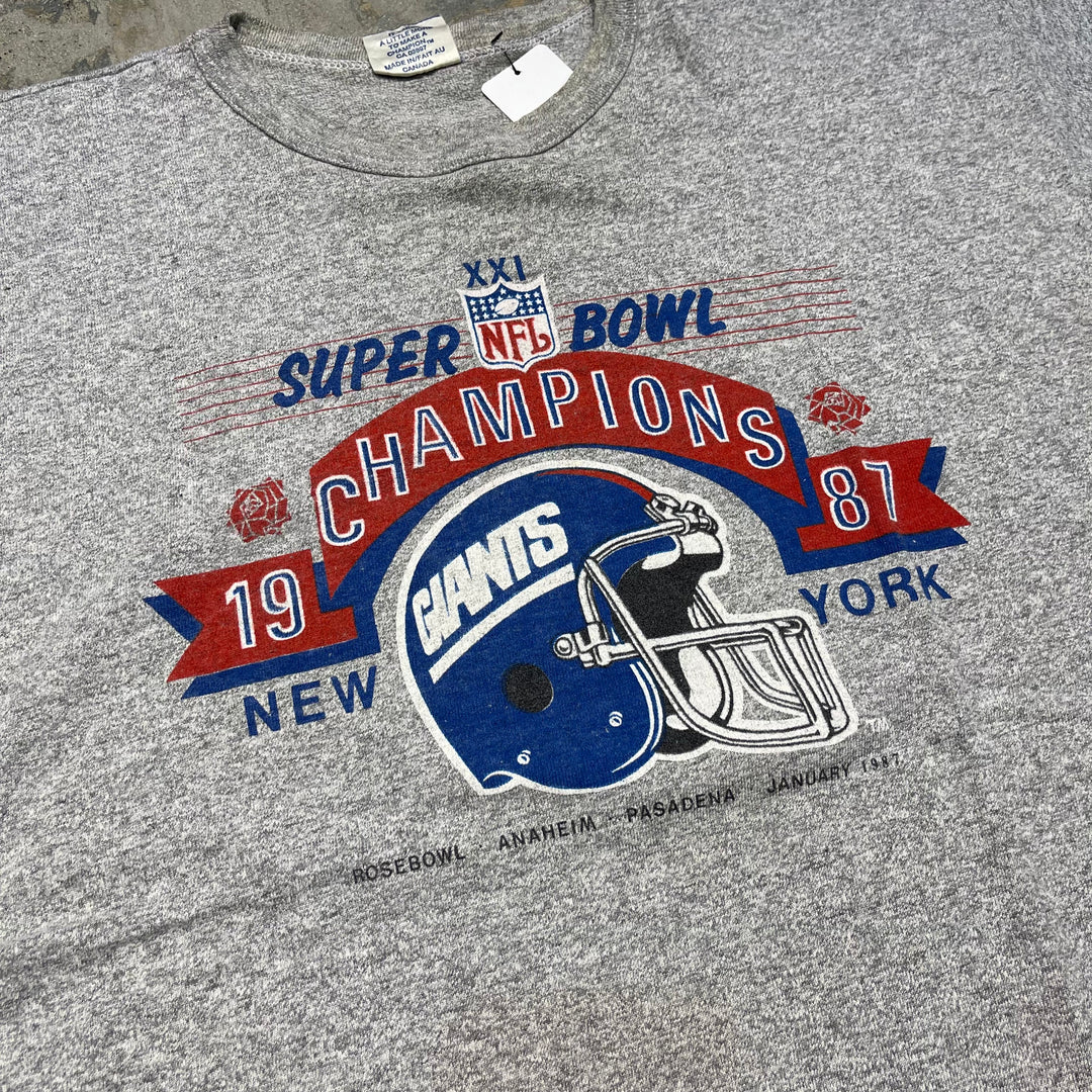 Second-hand clothing NFL champion / 21st Super Bowl / New York Giants Winner / 1987 Reprinted / Printed T-shirt / Size XL