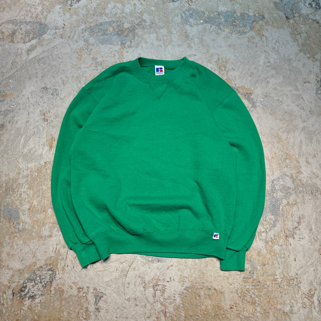 Used clothing Made in USA 80's~ RUSSELLATHLETIC/Russell Athletic/Crew neck blank wet/Plain/Size L