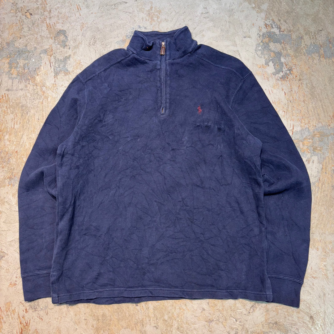 Used clothing 90's ~ POLO by Ralph Lauren/ Polo Ralph Lauren/ Half zip knit sweater/ Size M