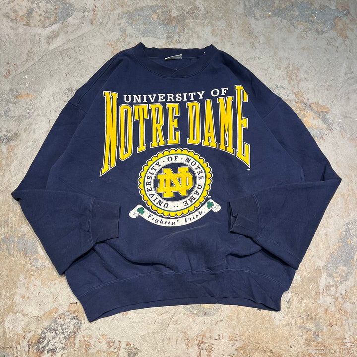 #4061 古着 Unknow/Crew neck sweat/クルーネックスウェット/NOTRE DAME/カレッジロゴ/サイズL