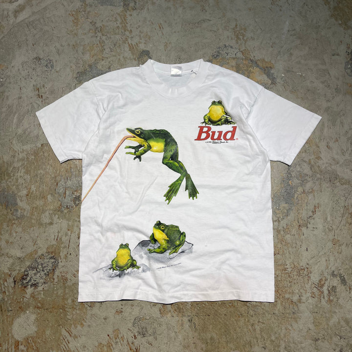 古着 USA製 95's フルーツオブザルーム/BUDWEISER/バドワイザー/企業系/ヴィンテージ シングルステッチプリントTシャツ/サイズL