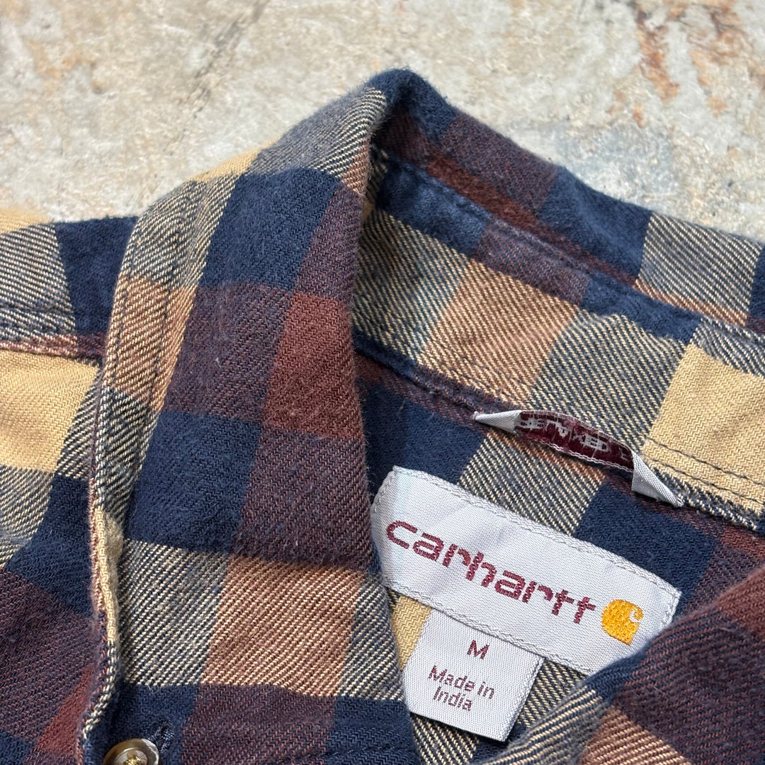 중고 의류 Carhartt/Carhartt/Button-Down 긴 슬리브 셔츠/점검 패턴/크기 m