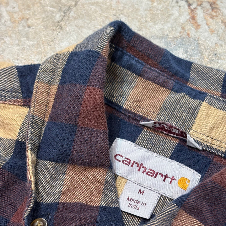 중고 의류 Carhartt/Carhartt/Button-Down 긴 슬리브 셔츠/점검 패턴/크기 m