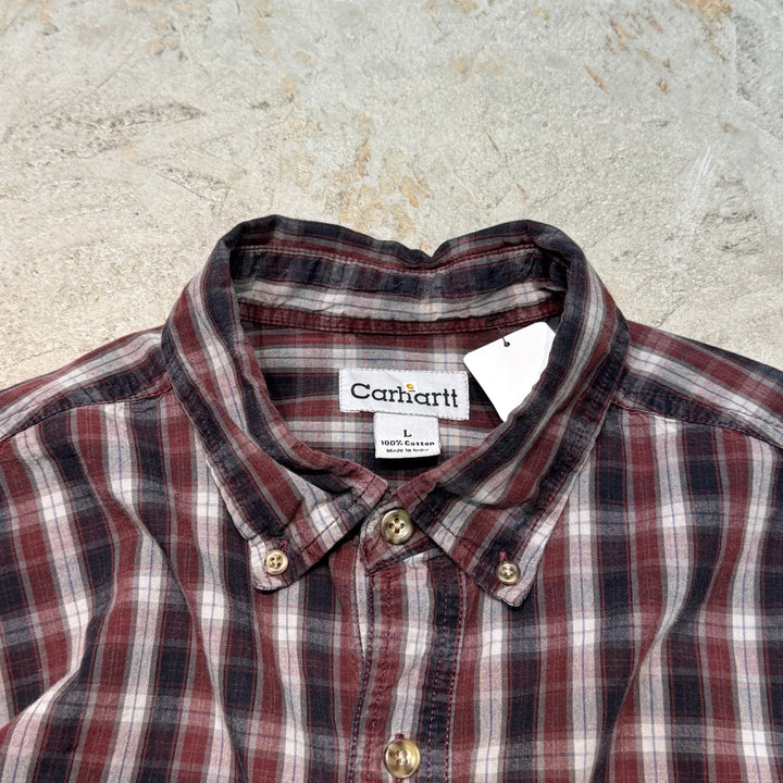Used clothing carhartt/Carhartt/Button-down long sleeve shirt/Checked pattern/Size L