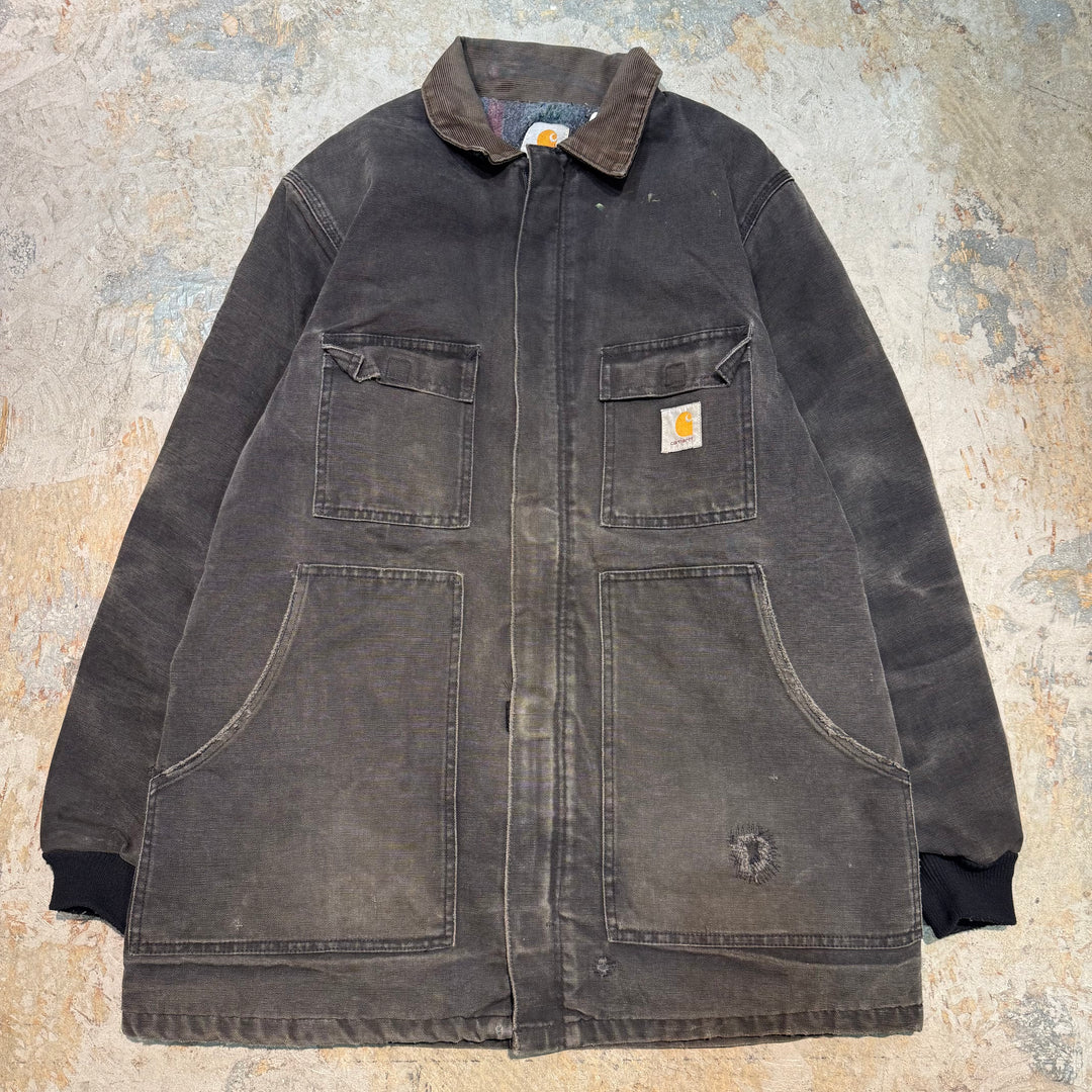 古着 carhartt/ カーハート/ トラディショナルコート/ ダック地/ 裏地ブランケット/ 襟コーデュロイ/サイズXL相当