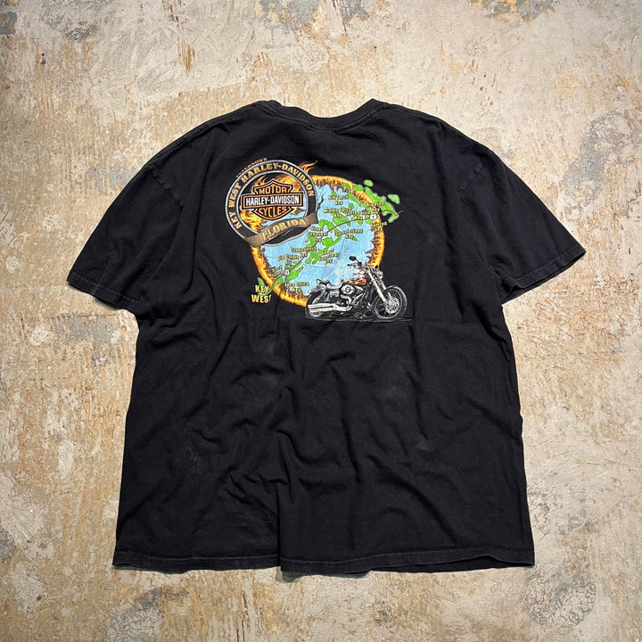 古着 Harley-Davidson/ハーレー ダビッドソン フロリダ州 キー・ウェスト コンク共和国 プリントTシャツ サイズXXL