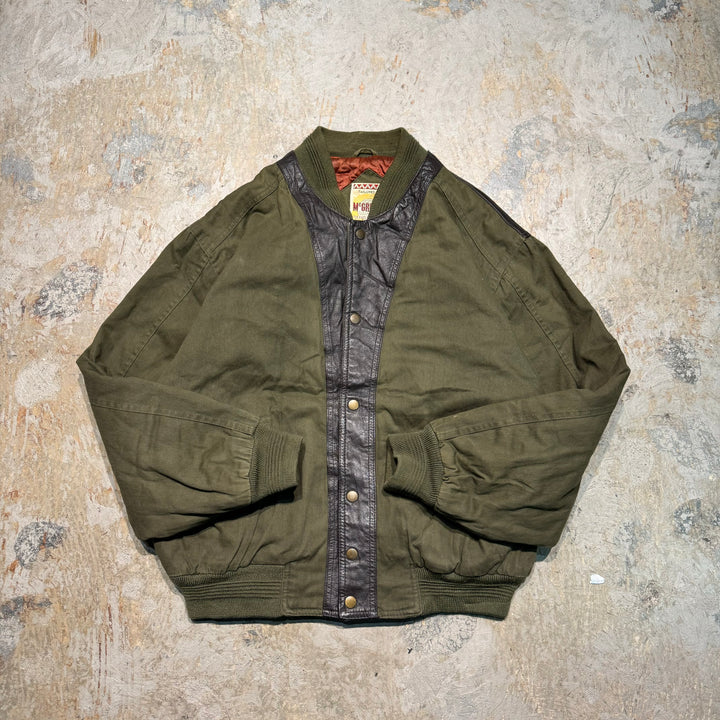 중고 의류 60의 McRegor/Bomber 재킷/스위칭 가죽/크기 l