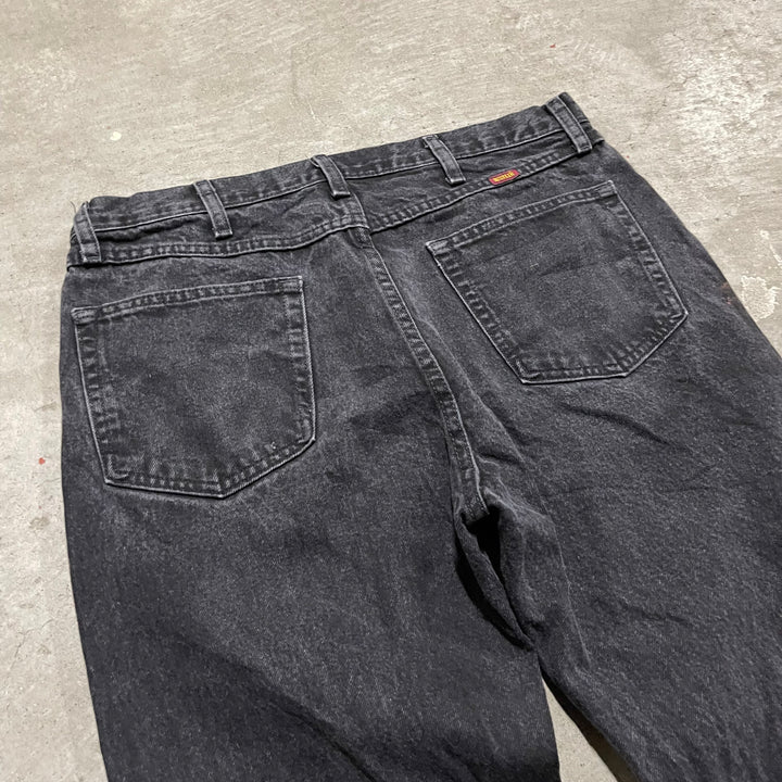 #4265 古着 RUSTLER/ラスラー/Black Denim Pants/ブラックデニムパンツ/サイズ36×30
