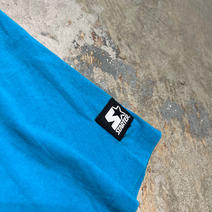 古着 USA製 90's STARTER/スターター NBA / シャーロット・ホーネット / ヴィンテージ シングルステッチ プリントTシャツ/サイズL-XL相当
