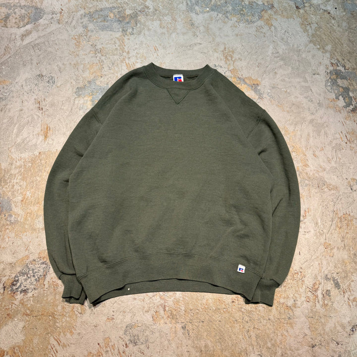 Used clothing Made in USA 80's~ RUSSELLATHLETIC/Russell Athletic/Crew neck blank sweatshirt/Plain/Size L