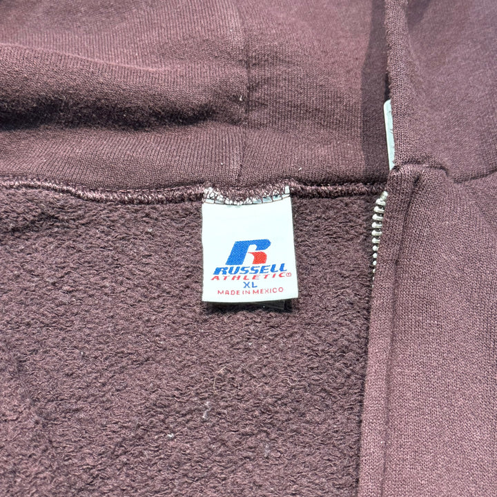 旧衣服80's~ RUSSELLATHLETIC/罗素运动/拉链空白套衫连帽衫/纯色/尺码XL
