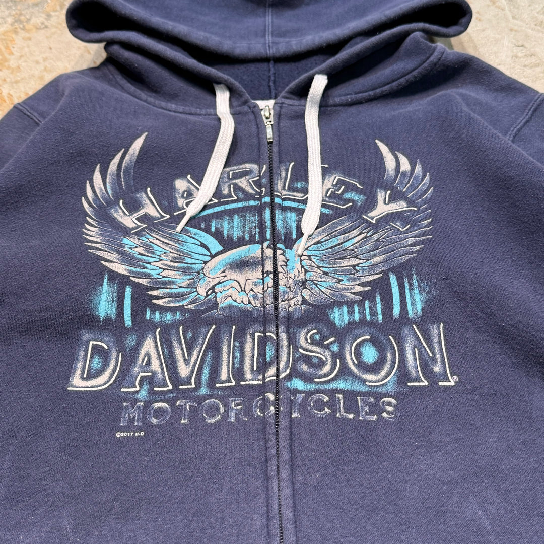 Used clothing HARLEY-DAVIDSON/ Harley Davidson/ Sweat zip-up hoodie/ Eagle/ Owigsburg, Pennsylvania/ Equivalent to size XL
