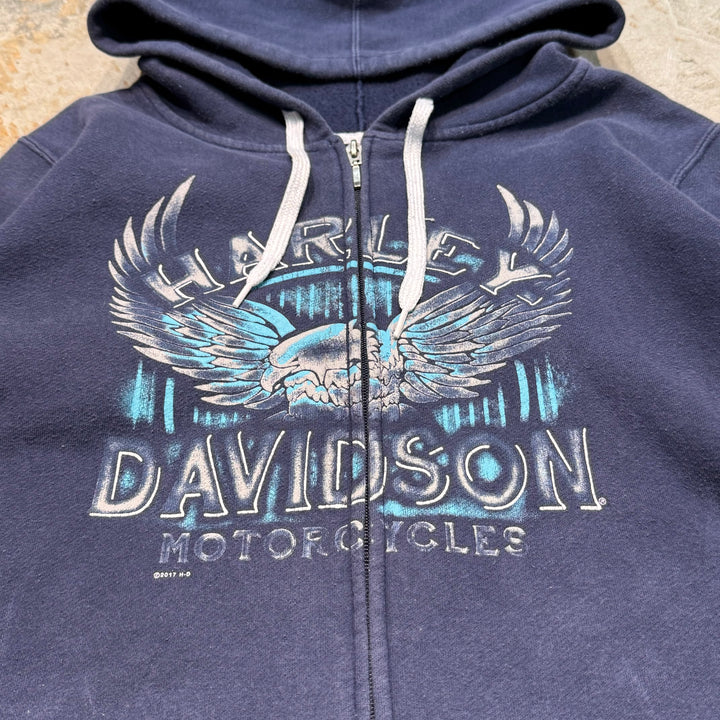 Used clothing HARLEY-DAVIDSON/ Harley Davidson/ Sweat zip-up hoodie/ Eagle/ Owigsburg, Pennsylvania/ Equivalent to size XL