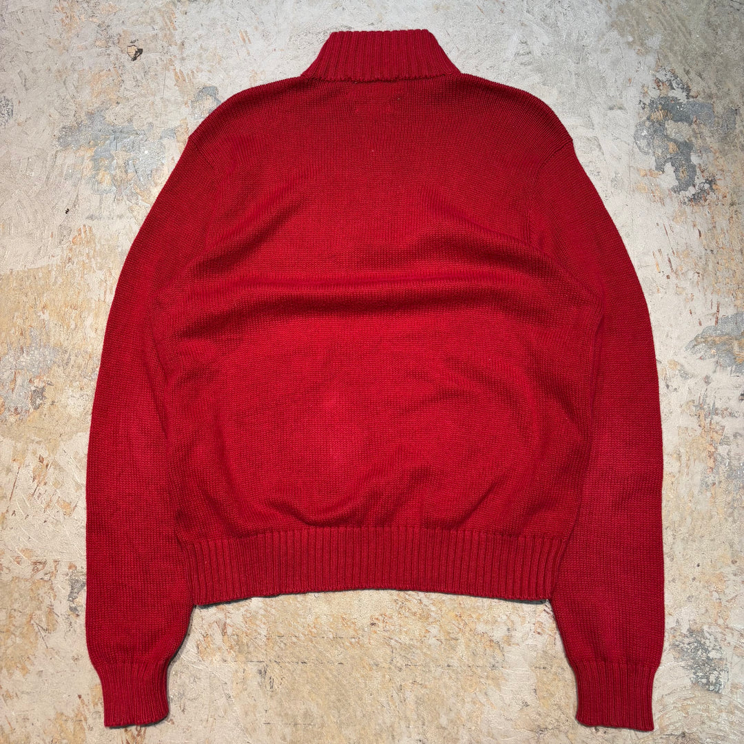 Used clothing 90's ~ POLO by Ralph Lauren/ Polo Ralph Lauren/ Half zip knit sweater/ Size L