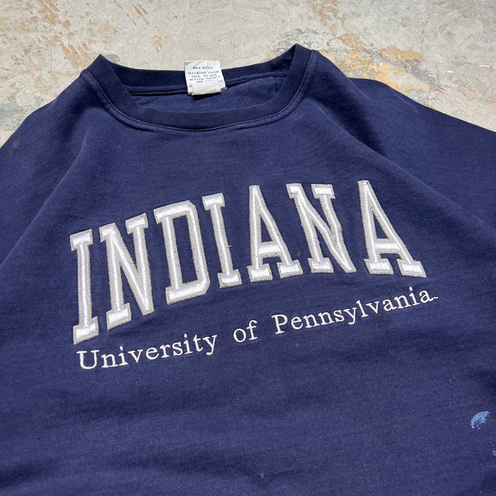 #3975 古着 Unknow/Crew neck sweat/クルーネックスウェット/INDIANA university of Pennsylvania/カレッジロゴ/MADE IN CANADA/サイズXL