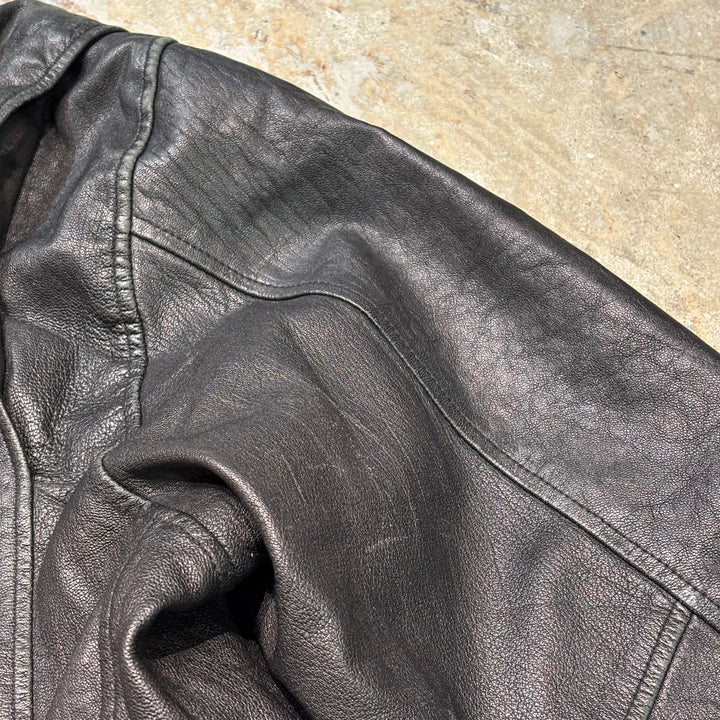 古着 WILSONS LEATHER/ ウィルソンズレザー/ 本革ジップアップレザージャケット/ 牛革/ サイズXL