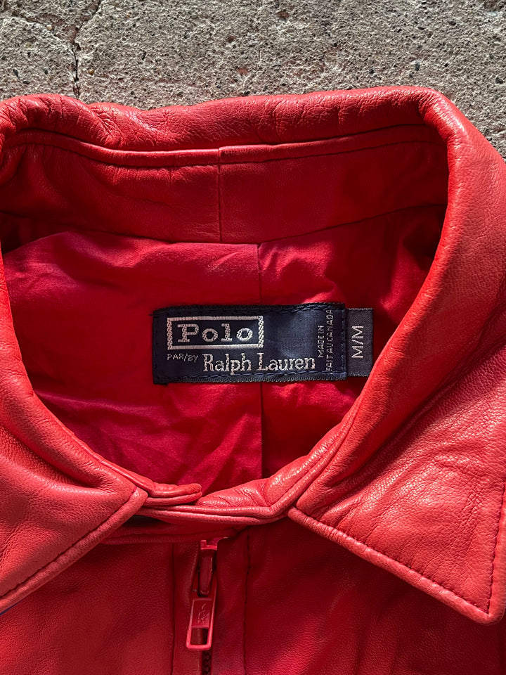Used clothing 90's~ POLO by Ralph Lauren/ Polo Ralph Lauren/ Lamb leather swing top jacket/ Size M