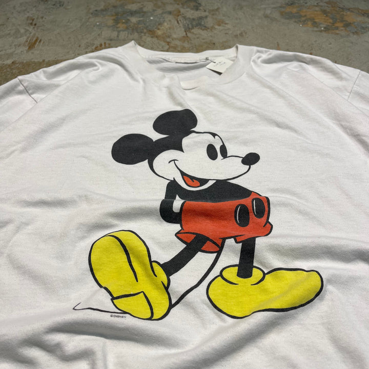 #4687 古着 ミッキーマウス ディズニー/ヴィンテージ シングルステッチ Tシャツ/サイズ2XL相当