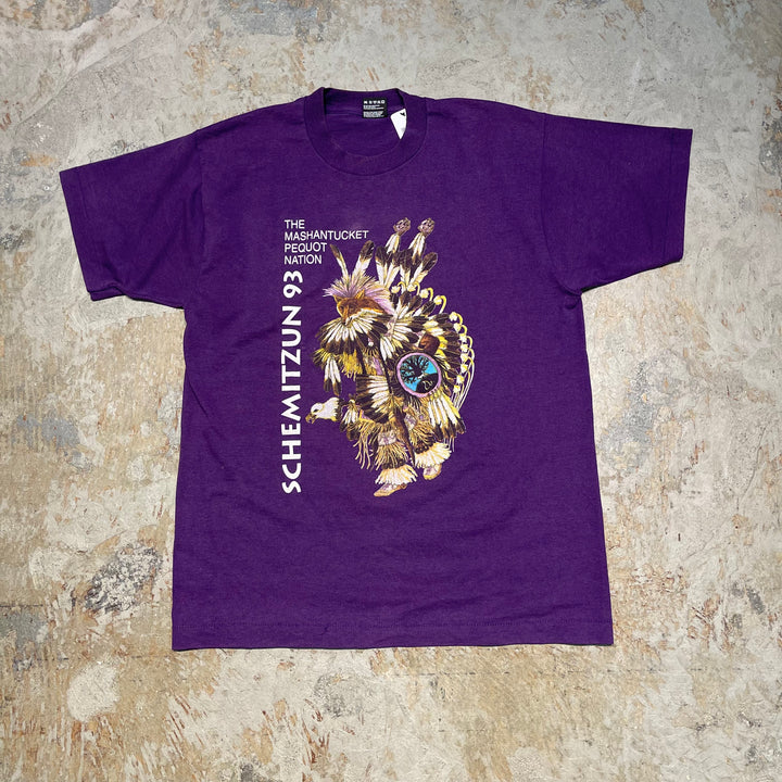古着 90's USA製 BEST/ベスト / マシャケット・ペコ国家 シェミッツン93 /シングルステッチ プリントTシャツ サイズL
