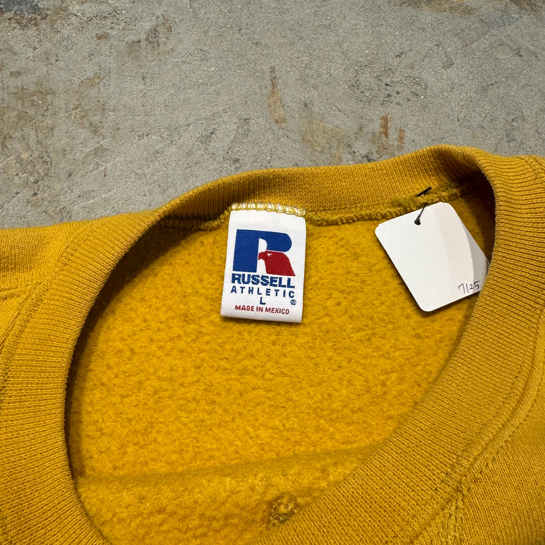 Used clothing 90's RUSSELL ATHLETIC/Russell Athletic/Minnesota/Golden Gopher/Embroidered logo/Crew neck sweatshirt/Size L
