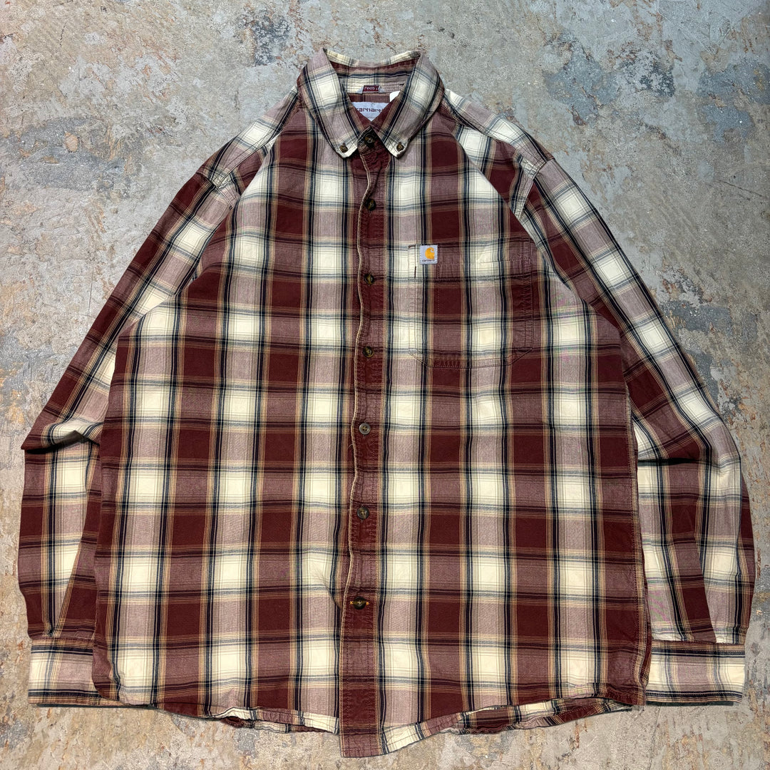 古着 carhartt/カーハート/ ボタンダウン長袖シャツ/ チェック柄/ サイズM