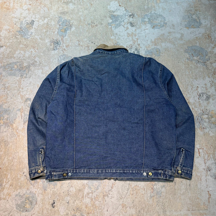 旧衣DICKIES/ dikies /拉链牛仔夹克/牛仔服/衣领灯芯绒/衬里毛毯/尺寸XL