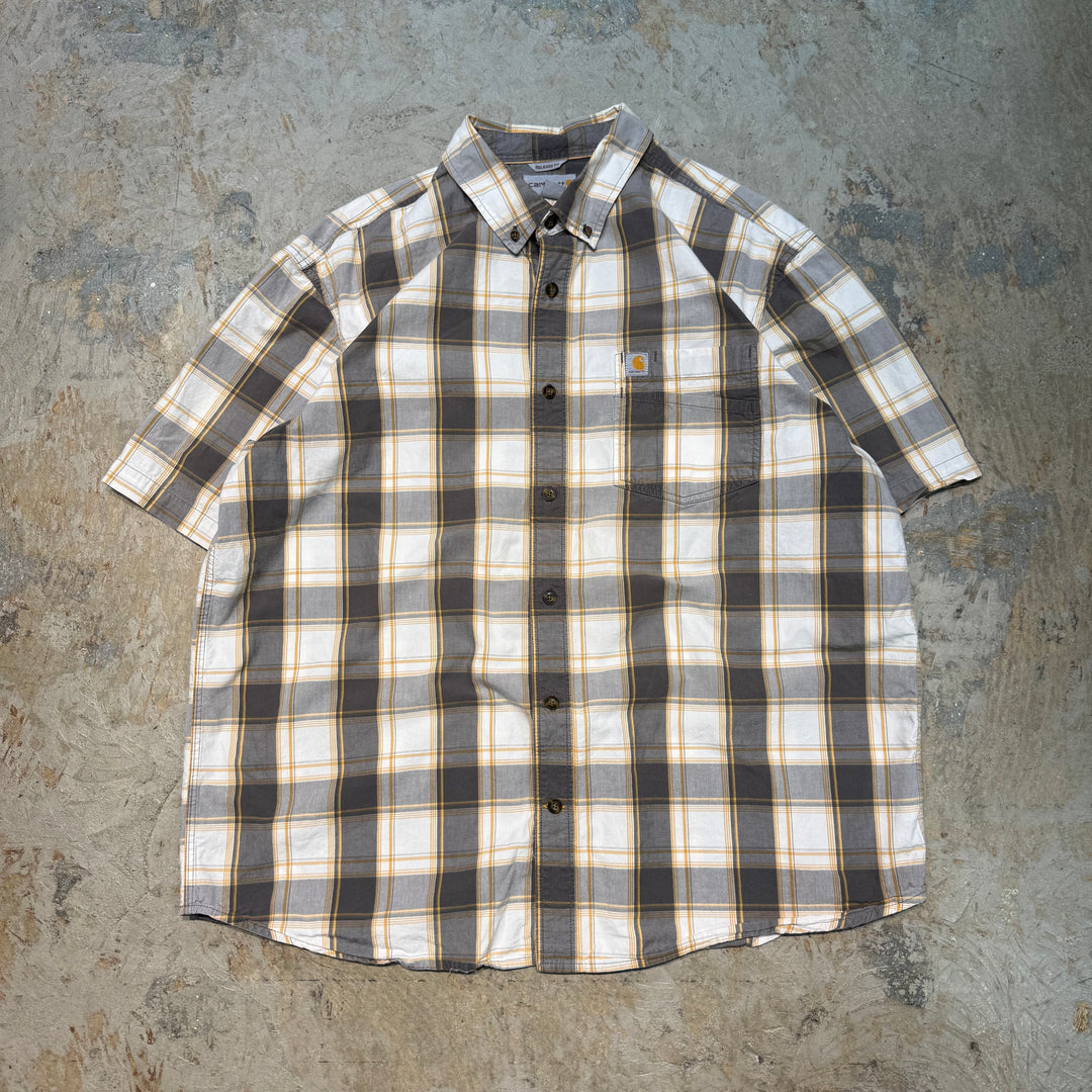 Used clothing carhartt/ Carhartt/ Button-down short sleeve shirt/ Checkered pattern/ Size XL