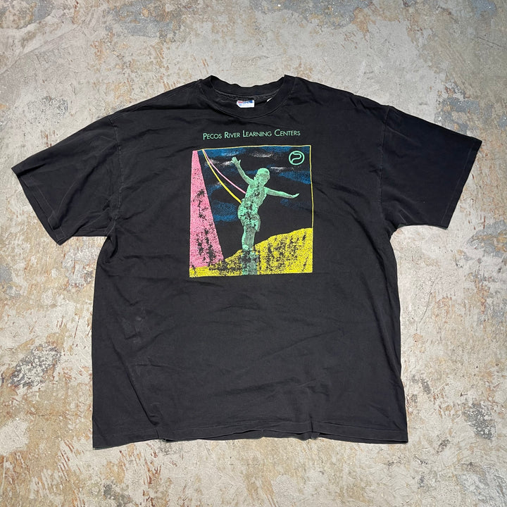#4851 古着 90's~ pecos river learning centers/企業系/USA製/シングルステッチ/ヴィンテージ/Tシャツ/サイズXXL