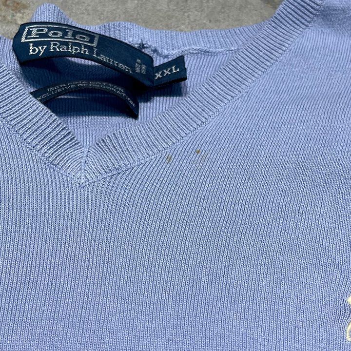 #3698古着/ラルフローレン/POLObyRalphLauren/コットンニット/Cottonknit/Vネック/サイズXXL