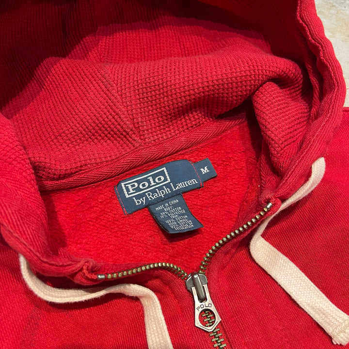 #3831 古着 POLO Ralph Lauren/ポロラルフローレン/Zip Up Hoody / ジップパーカー / フード裏地サーマル/サイズM