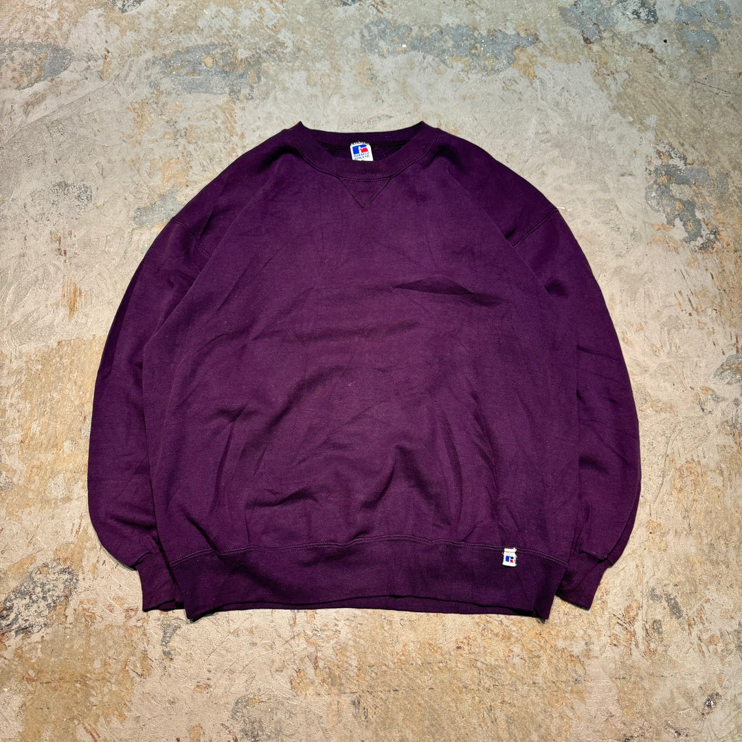 Used clothing Made in USA 80's~ RUSSELLATHLETIC/Russell Athletic/Crew neck blank sweatshirt/Plain/Size XL