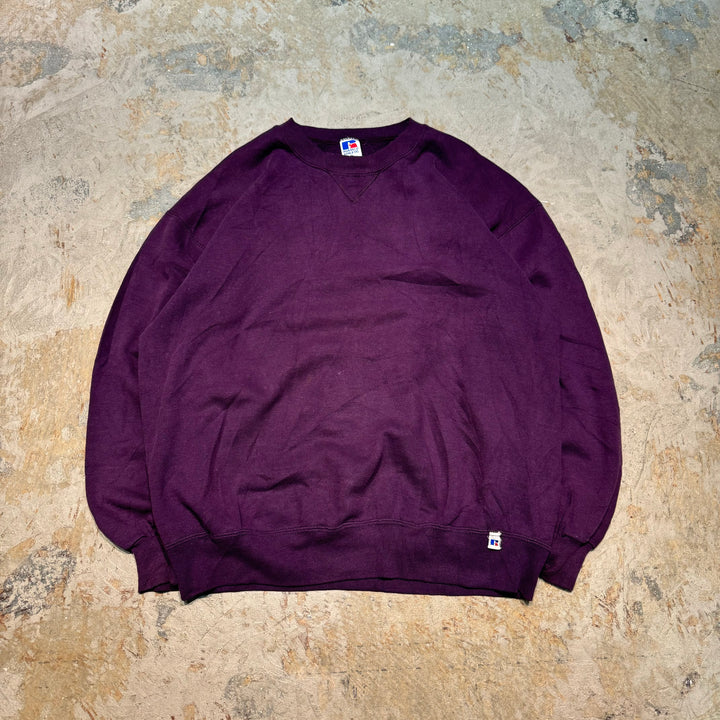 Used clothing Made in USA 80's~ RUSSELLATHLETIC/Russell Athletic/Crew neck blank sweatshirt/Plain/Size XL