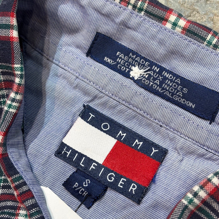 古着 TOMMY HILFIGER/ トミーヒルフィガー/  ボタンダウン半袖シャツ/ チェック柄/ サイズS