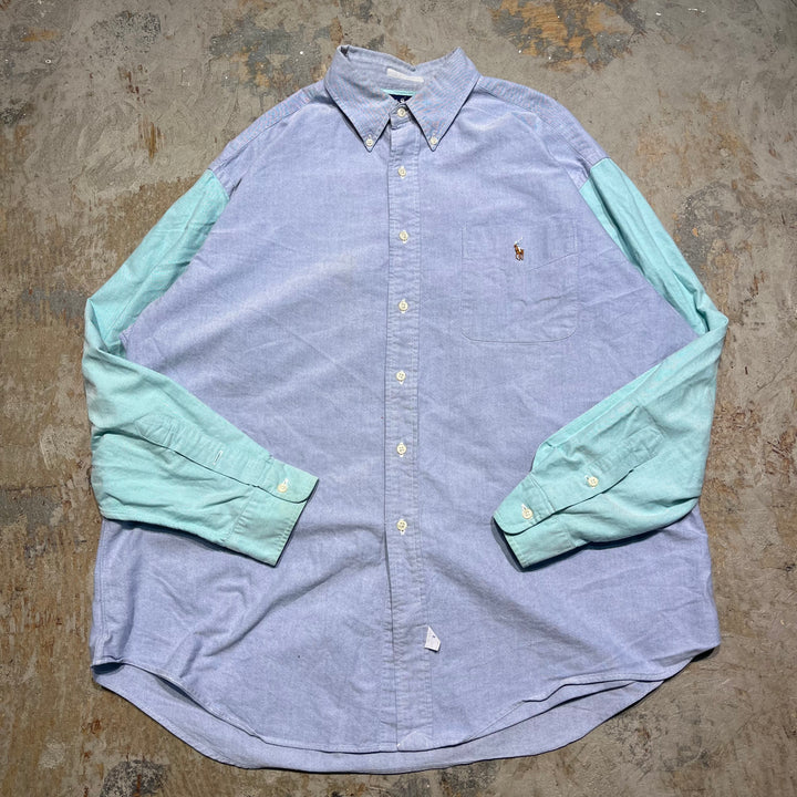 #4375 Used clothes Ralph Lauren /Long Sleeve Button Down Shirt /Crazy pattern /The Big Shirt /Size L