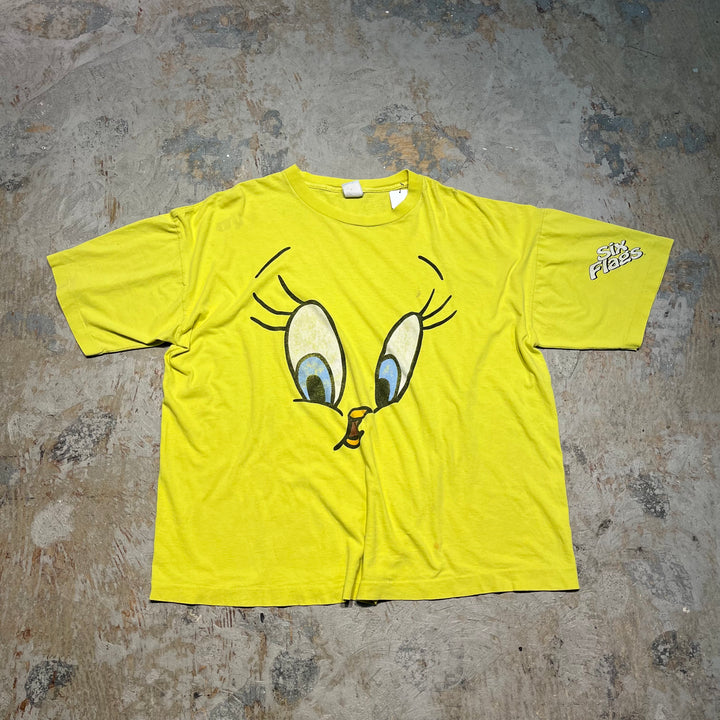 古着 90's トゥイーティー/ルーニーテューンズ/ワーナー・ブラザース/ヴィンテージ シングルステッチプリントTシャツ/サイズXL相当