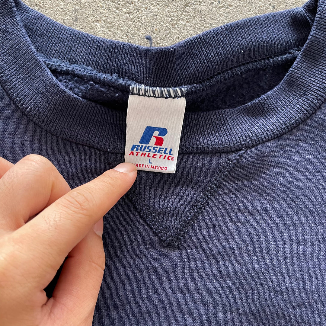 旧衣服RUSSELL ATHLETIC/ RUSSELL运动/空白克鲁兹湿衫/素色/尺寸L