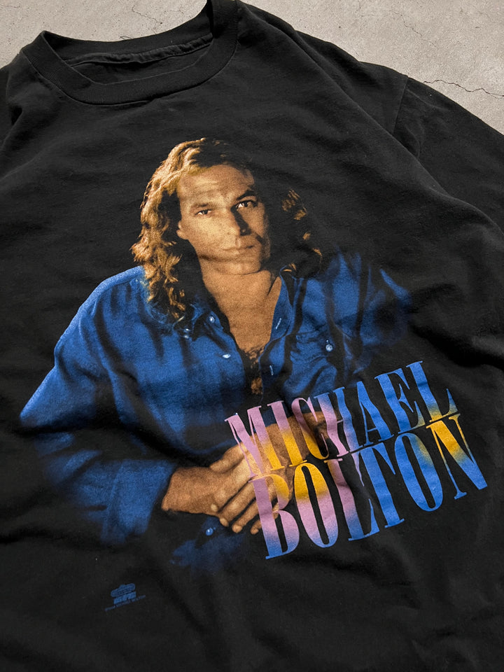 #MA59 古着 94'sマイケル・ボルトン/ワールドツアー/ヴィンテージ シングルステッチ プリント Tシャツ/サイズXL相当