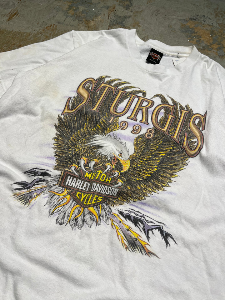 #MA129 Vintage 98의 미국 만든 Harley-Davidson / 빈티지 싱글 스티치 티셔츠 / 크기 L